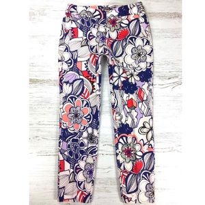 Express Floral Columnist Ankle Pants